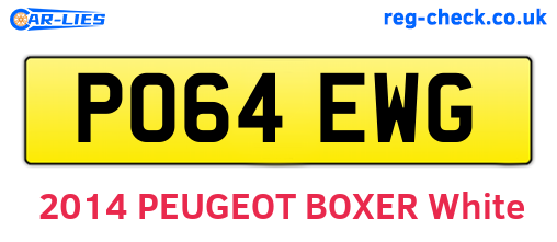PO64EWG are the vehicle registration plates.