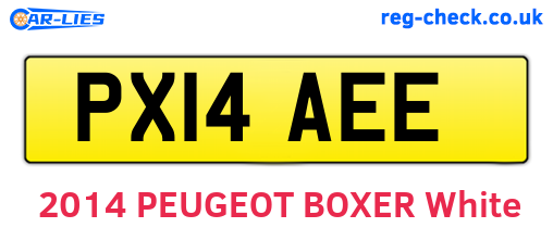 PX14AEE are the vehicle registration plates.