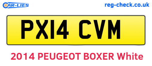 PX14CVM are the vehicle registration plates.