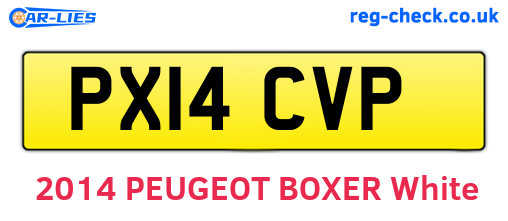 PX14CVP are the vehicle registration plates.