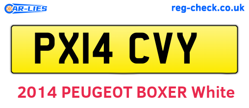 PX14CVY are the vehicle registration plates.