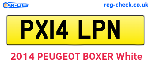PX14LPN are the vehicle registration plates.