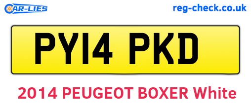 PY14PKD are the vehicle registration plates.