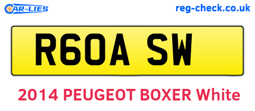 R60ASW are the vehicle registration plates.