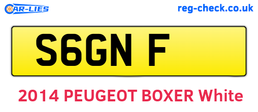S6GNF are the vehicle registration plates.