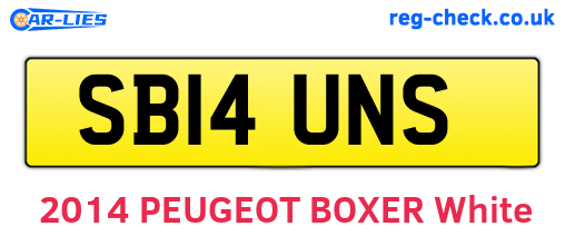 SB14UNS are the vehicle registration plates.