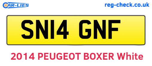 SN14GNF are the vehicle registration plates.
