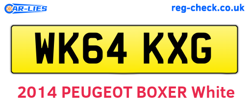WK64KXG are the vehicle registration plates.