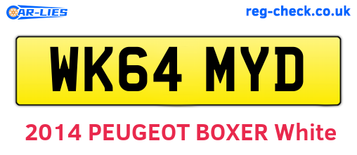 WK64MYD are the vehicle registration plates.