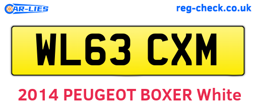 WL63CXM are the vehicle registration plates.