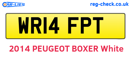 WR14FPT are the vehicle registration plates.