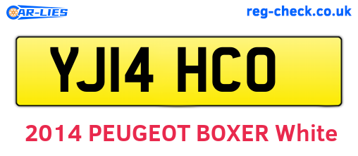 YJ14HCO are the vehicle registration plates.