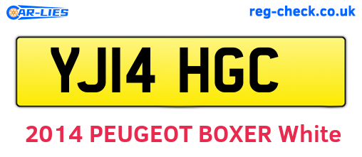 YJ14HGC are the vehicle registration plates.