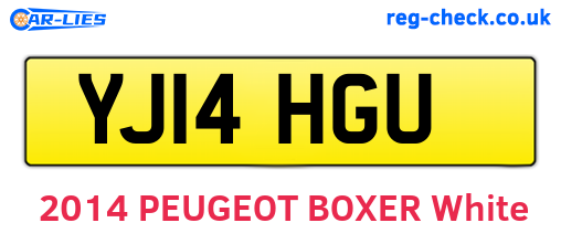 YJ14HGU are the vehicle registration plates.