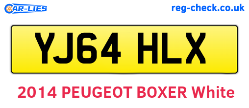 YJ64HLX are the vehicle registration plates.