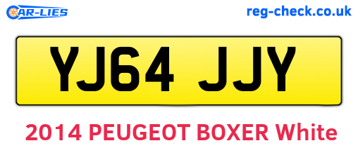 YJ64JJY are the vehicle registration plates.