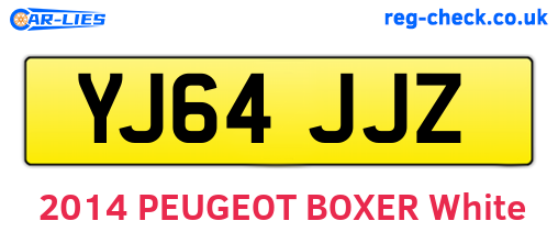 YJ64JJZ are the vehicle registration plates.