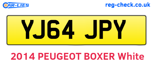 YJ64JPY are the vehicle registration plates.