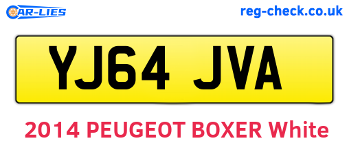 YJ64JVA are the vehicle registration plates.