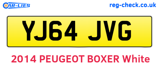 YJ64JVG are the vehicle registration plates.