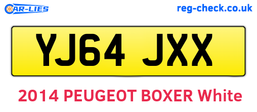 YJ64JXX are the vehicle registration plates.
