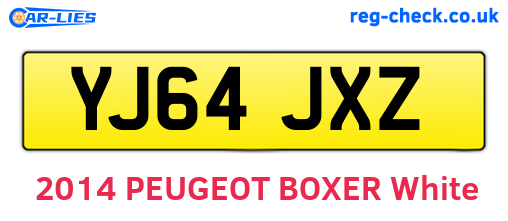 YJ64JXZ are the vehicle registration plates.