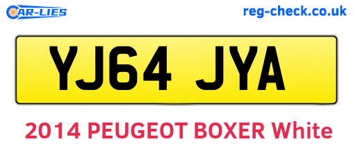 YJ64JYA are the vehicle registration plates.