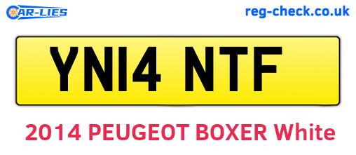 YN14NTF are the vehicle registration plates.
