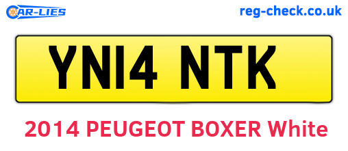 YN14NTK are the vehicle registration plates.