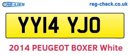 YY14YJO are the vehicle registration plates.