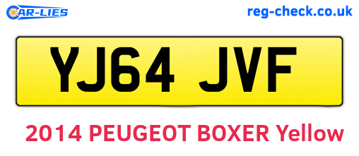 YJ64JVF are the vehicle registration plates.