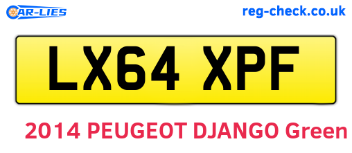 LX64XPF are the vehicle registration plates.