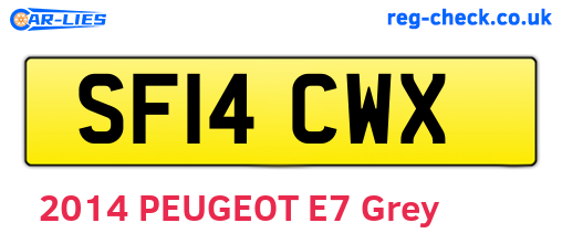 SF14CWX are the vehicle registration plates.
