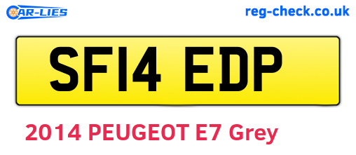 SF14EDP are the vehicle registration plates.