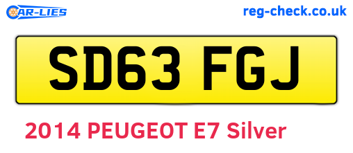 SD63FGJ are the vehicle registration plates.