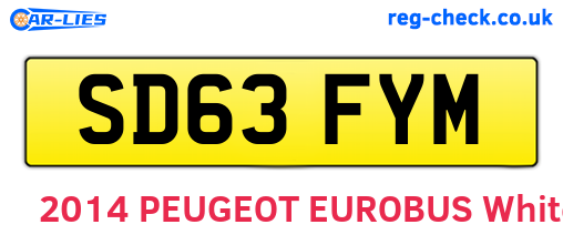 SD63FYM are the vehicle registration plates.