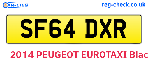 SF64DXR are the vehicle registration plates.