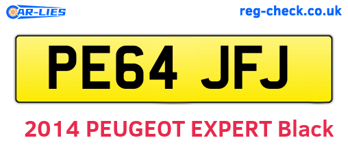 PE64JFJ are the vehicle registration plates.