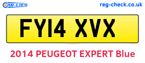 FY14XVX are the vehicle registration plates.