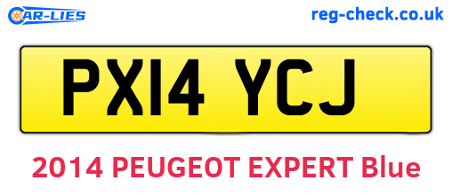 PX14YCJ are the vehicle registration plates.