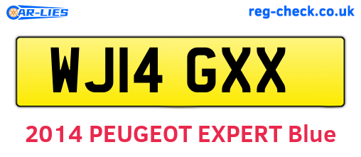 WJ14GXX are the vehicle registration plates.