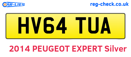 HV64TUA are the vehicle registration plates.