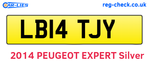 LB14TJY are the vehicle registration plates.
