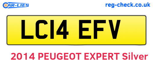 LC14EFV are the vehicle registration plates.