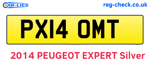 PX14OMT are the vehicle registration plates.