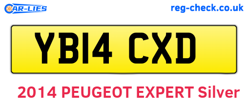 YB14CXD are the vehicle registration plates.