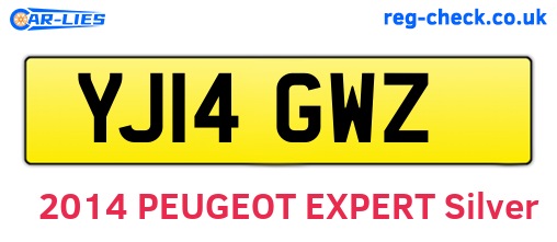 YJ14GWZ are the vehicle registration plates.