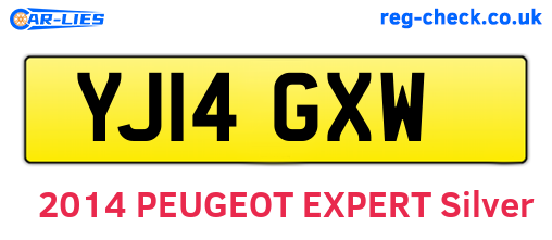 YJ14GXW are the vehicle registration plates.