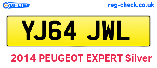 YJ64JWL are the vehicle registration plates.