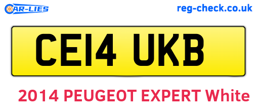 CE14UKB are the vehicle registration plates.